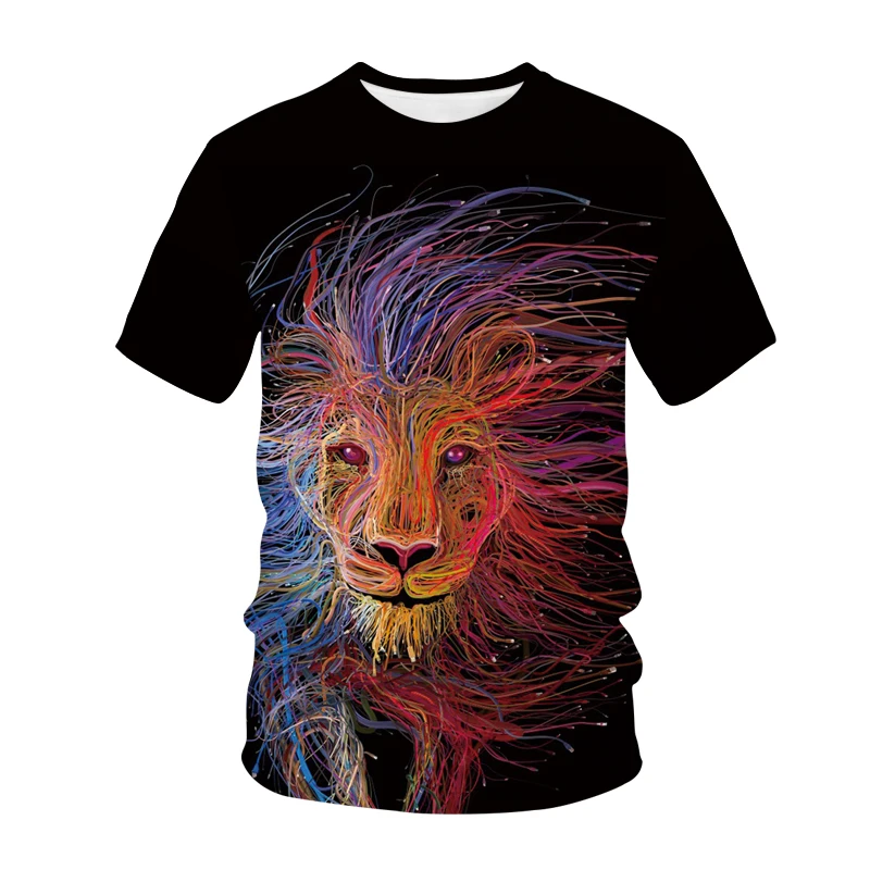 

New Lion 3D Printed T-shirt Men Women Casual Fashion Animal Streetwear Oversized T Shirt Harajuku Unisex Tees Tops Clothing Male
