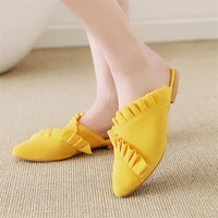 mules shoes women flats 2020 pointed toe women outdoor slippers summer shoes slide female mules pointed toe zapatos de mujer