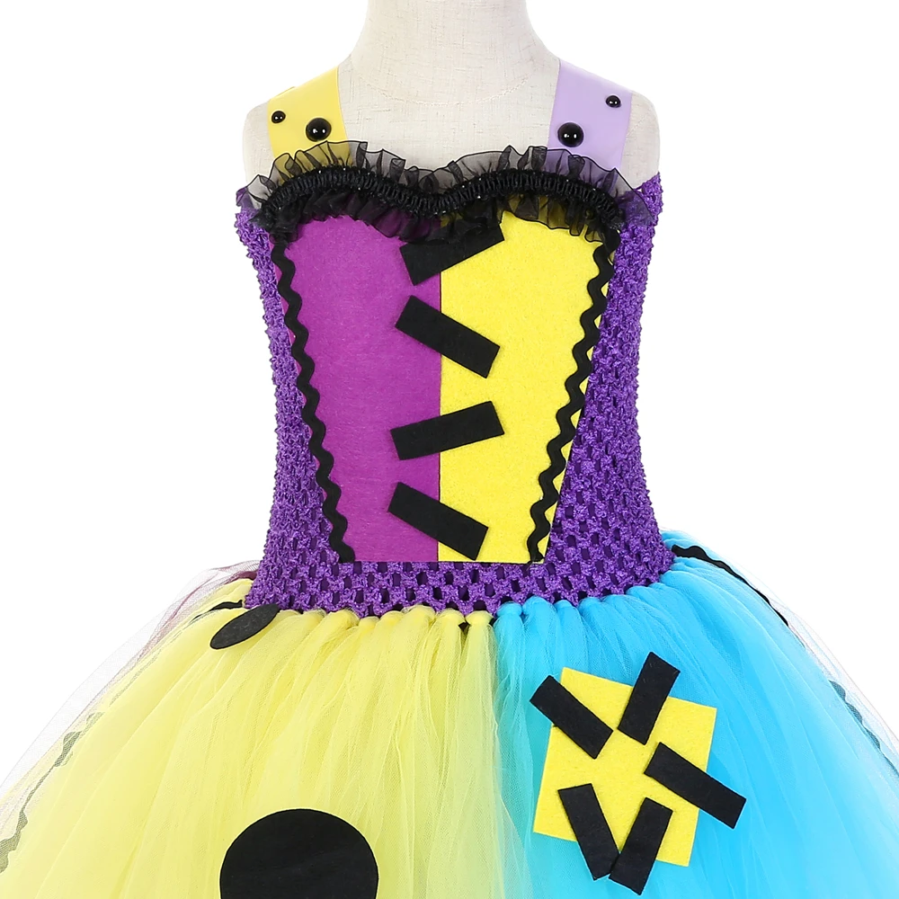 Children Ragdoll Tutu Dress Nightmare Christmas Sally Halloween Costume for Kids Clothes Girls Carnival Birthday Party Dresses | Детская