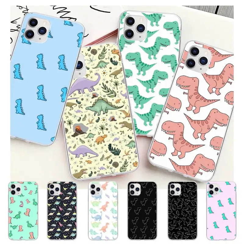 

Cute Dinosaur Baby Fashion Transparent Phone Cover Case For Samsung Galaxy A51 A71 S20 S10e S8 S7 S9 S10 Plus