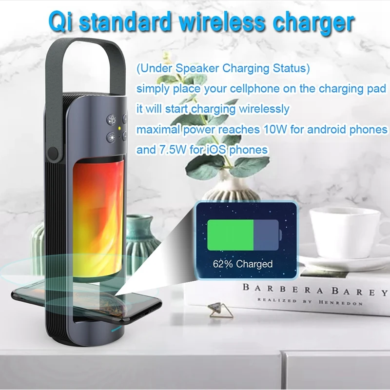 Bluetooth-колонка с эффектом пламенсветильник многофункциональная беспроводная