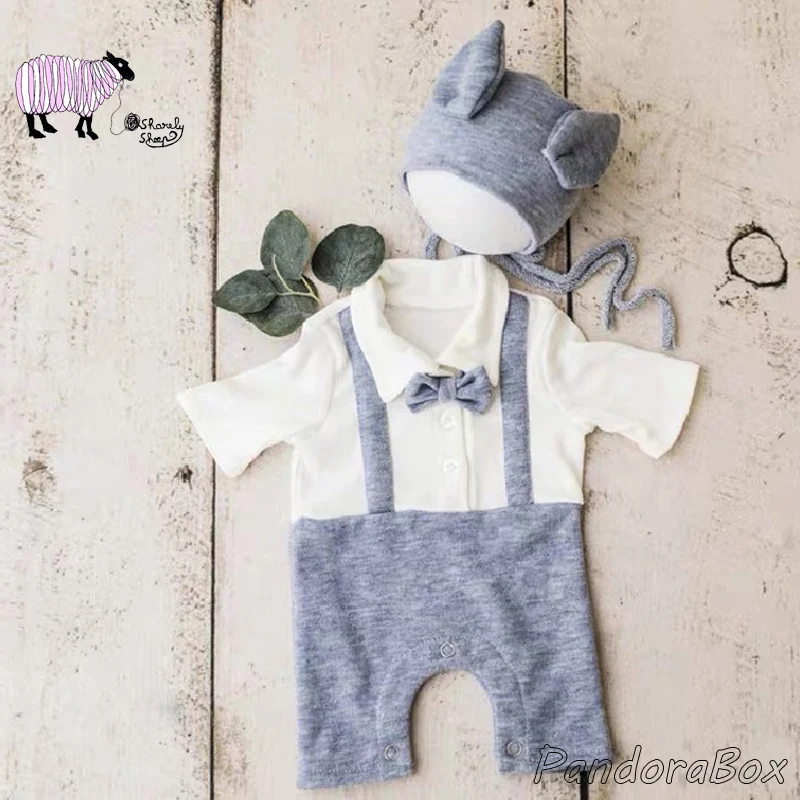 

Baby Boy Photo Shoot Props Gentleman Hat+Clothes Set Newborn Photography Prop fotografia Accessories Costume Infant foto Clothes