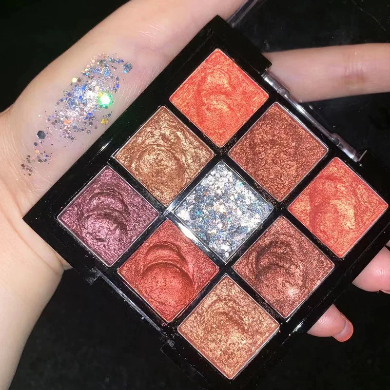 9 цветов Фестиваль блеск грязь тени для век Палитра блестки мерцающие
