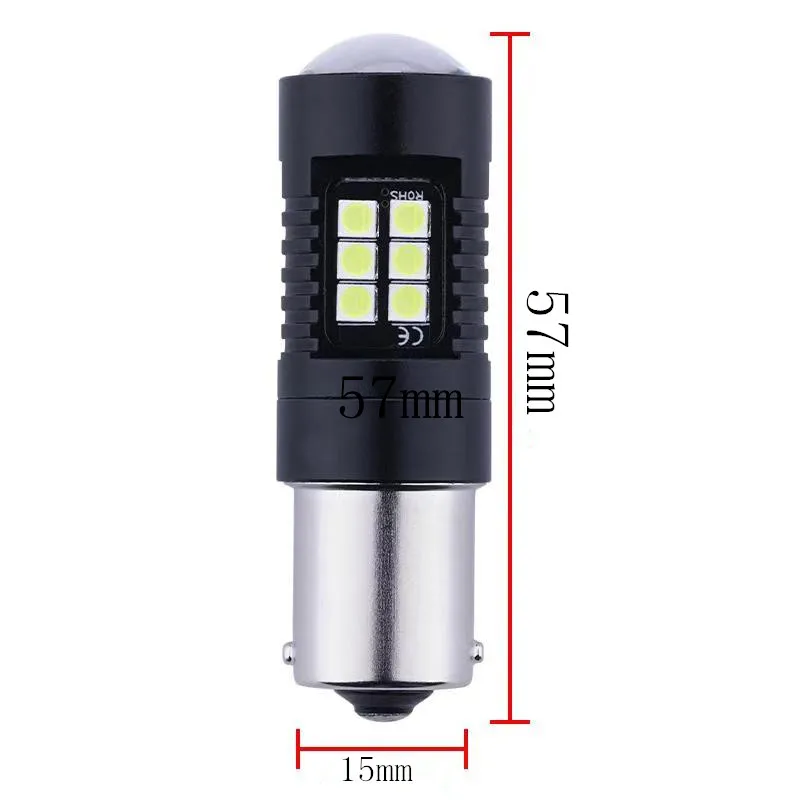 2 шт. светодиодный светильник T20 7440 P21W BA15S PY21W BAU15S Canbus 21 Вт 1156 21SMD супер яркий BAY15D 3030