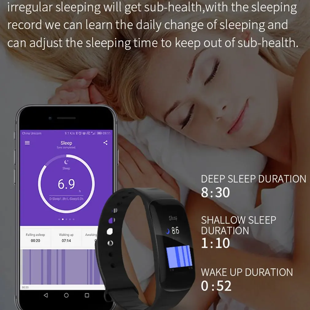 

Smart Bracelet Heart Rate Blood Pressure Health Waterproof Smart Watch Bluetooth Watch Wristband Fitness Tracker Pulse Meter