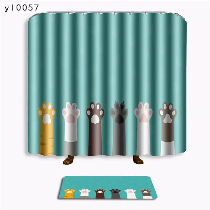 Современные занавески для ванной комнаты с принтом в клетку душа и нескользящий