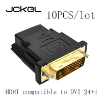 10pcslot hdmi compatible female to dvi d 241 pin male adapter converter cable switch for pc ps3 projector tv box hdtv lcd tv