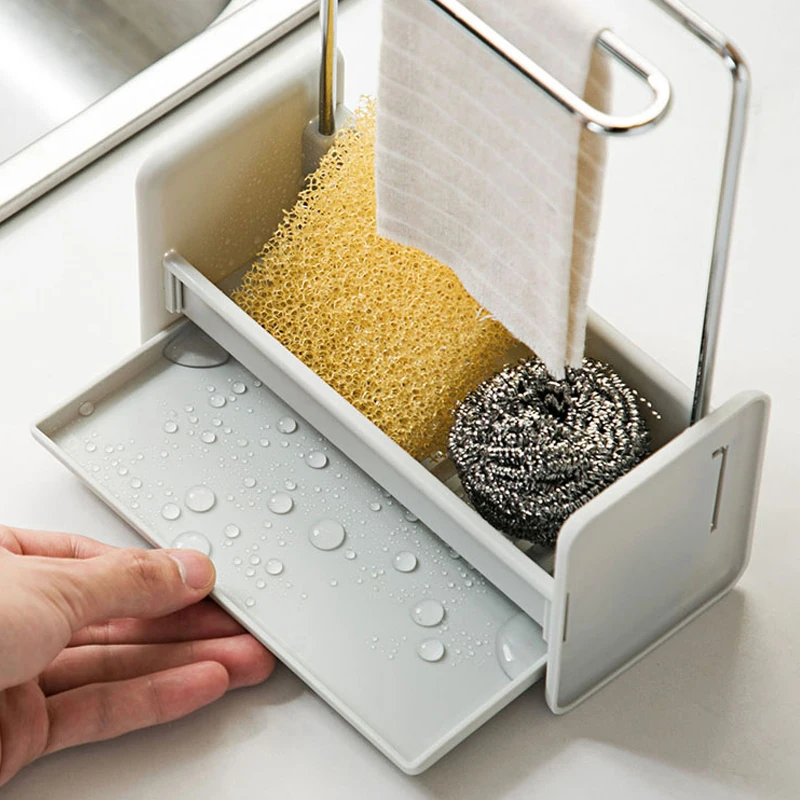 Towel Sponge Storage Rack Kitchen Soap Rag Drain Multi-Function Dish Cloth Hanging | Дом и сад