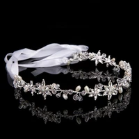 luxcury crystal headbands wedding hair accessories handmade hair decoration pearl rhinestone head wear hair ornament for bride
