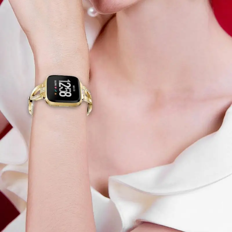 Металлический ремешок для смарт-часов Fitbit Versa 2 X браслет из нержавеющей стали с