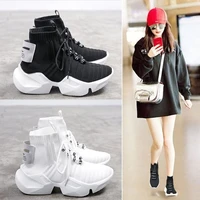 2021 autumn new high top platform sneakers women knitted casual shoes woman sneakers chunky tenis feminino womens shoes