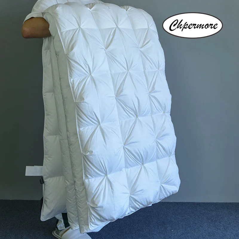 Роскошное стеганое одеяло Chpermore из 100% белого гусиного/утиного пуха Утепленное