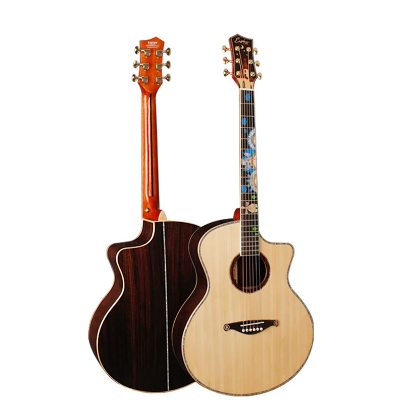 41 дюймов верх Акустическая гитара из ели 4 Строка палисандр для игры в стиле фолк