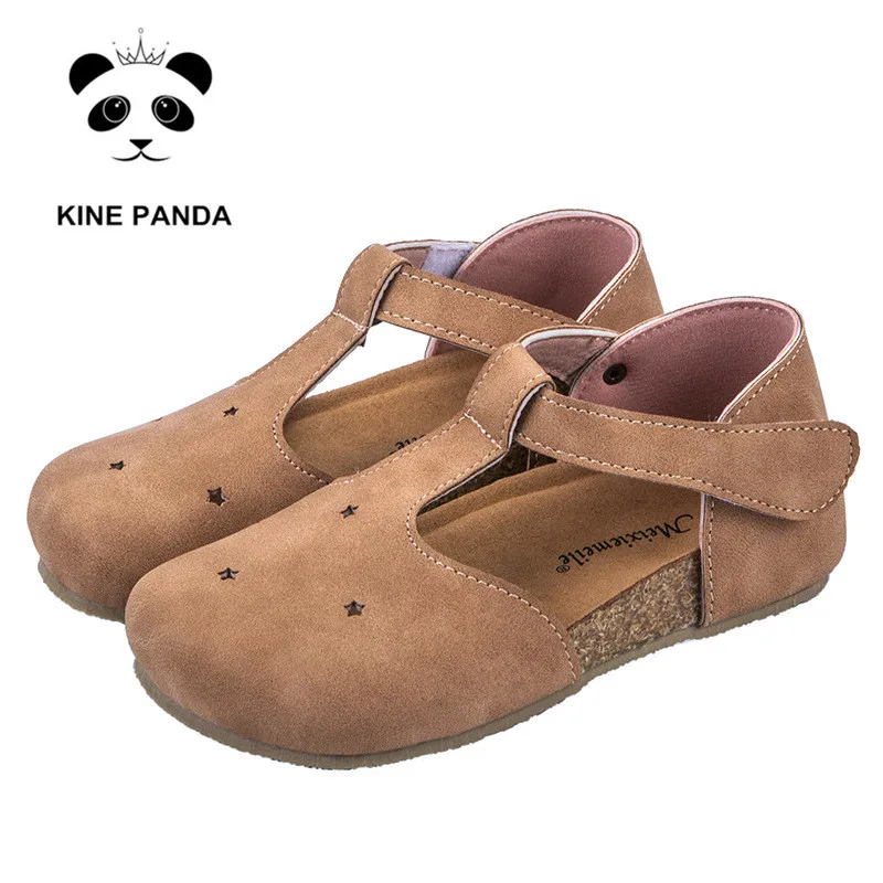 Коров с принтом пандой для маленьких девочек Детские сандалии пробковой