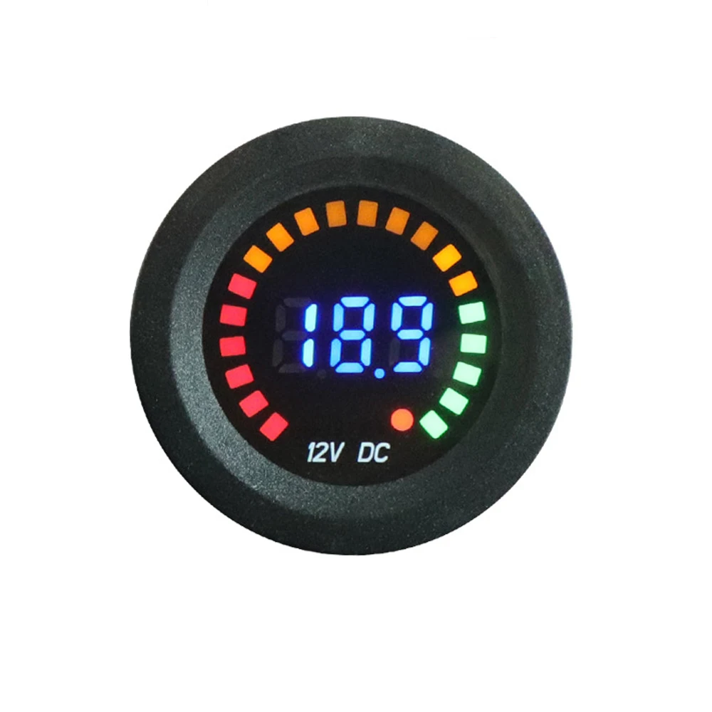 

Jtron DC12-24V Автомобильный светодиодный вольтметр, цифровой дисплей, многоцветное светодиодное кольцо, 5-36 в, для автомобиля, лодки, Автодома, грузовика, водонепроницаемый