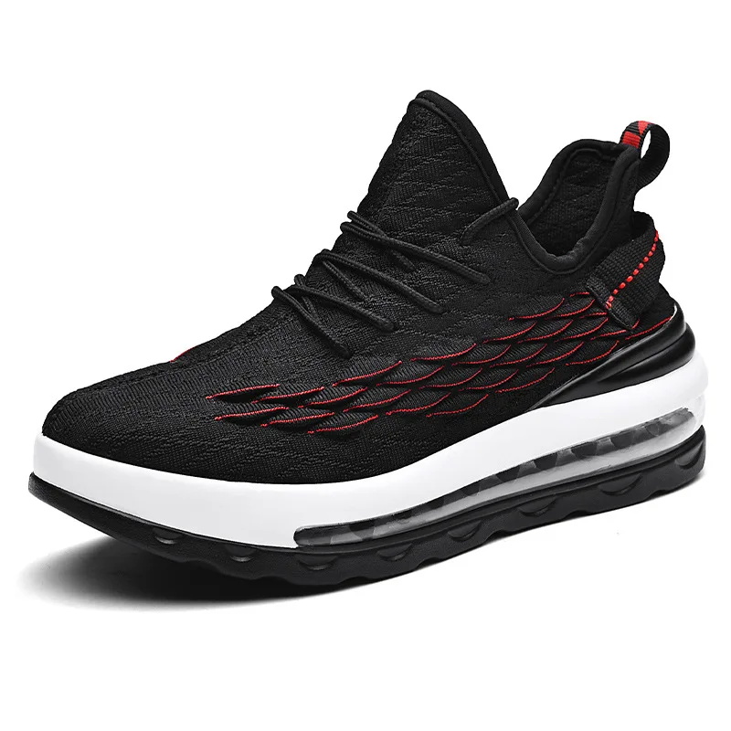 

46 47 Large men's sports shoes elastic air cushion male running shoes casual fly woven Jogging sneakers breathable men's shoes