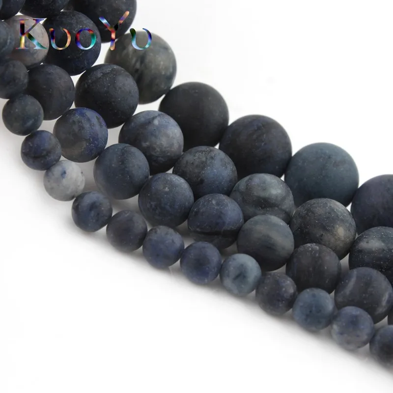 

Natural Dull Polish Dark Blue Stone Jaspers Beads Loose Spacer Jewelry Beads For Making DIY Charm Bracelets 15" 4/6/8/10/12mm