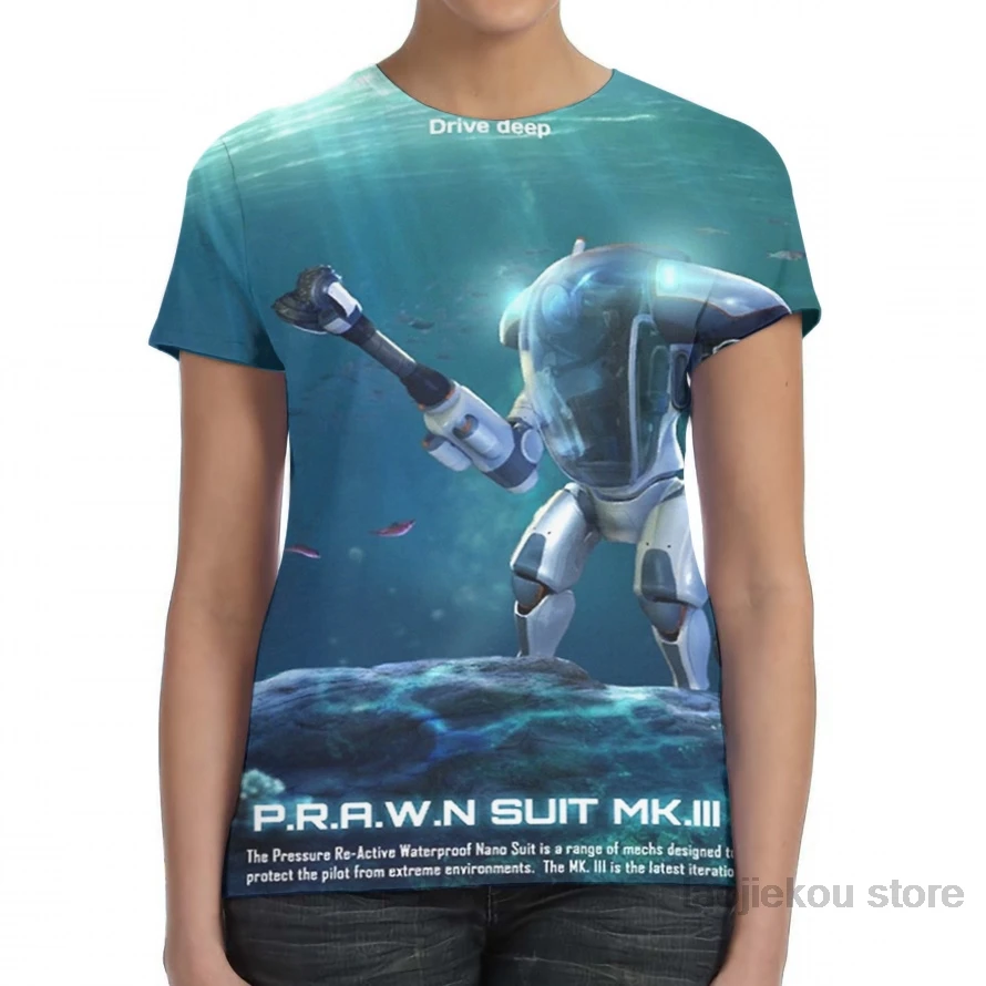 Subnautica-костюм креветки(море), Мужская футболка, женская модная футболка с принтом для девочек, футболки для мальчиков, летние футболки с короткими рукавами