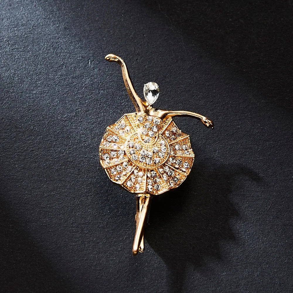 Мода Rhinestone танцы мальчик и девочка чертежное масло фигурка персонажа брошка заколка для женщин Девушка эмаль платье маленькое платье аксессуары
