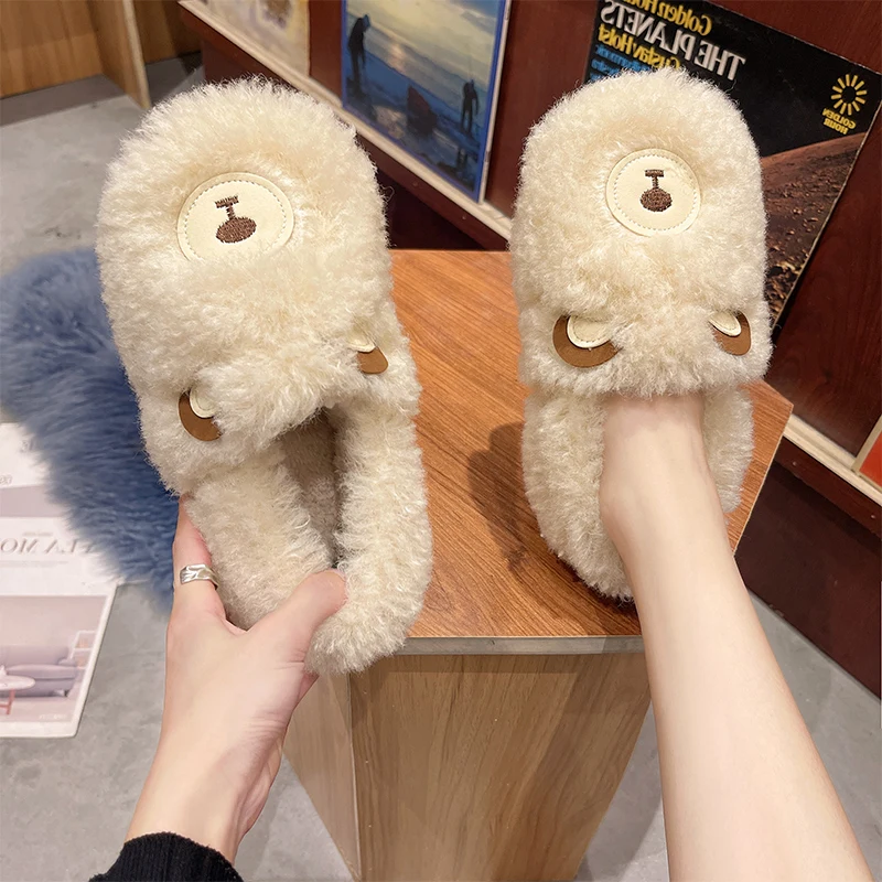 

Women's Shoes Platform Loafers Fur Low Heels Modis Female Footwear Autumn Clogs Comfortable Winter 2021 Dress Fall Short Plush R