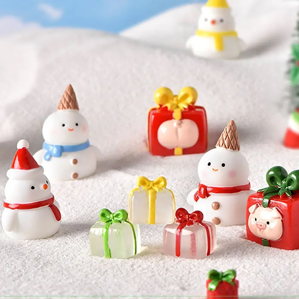

1PC Mini Resin Snowman Figurine Bonsai Ornament Micro Landscape Christmas Decorations Xmas Ornament Home Decor