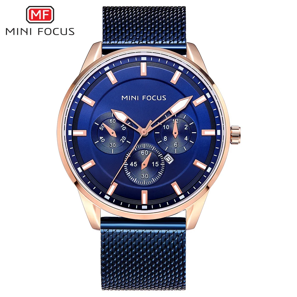 

MINI FOCUSMF0178G men's stainless steel mesh with watch Japanese movement luminous decorative small plate