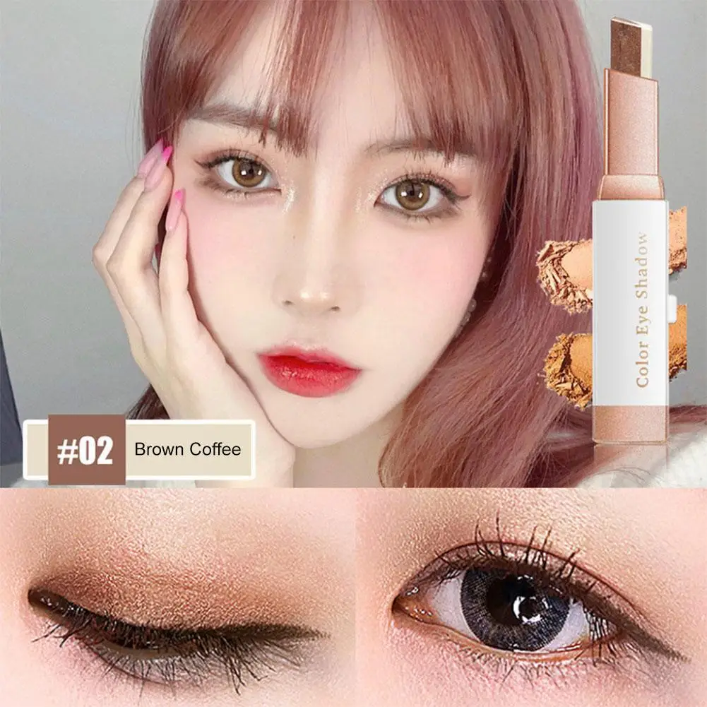 

Fashion Lazy Eyeshadow Stereo Gradient Shimmer Double Eye Eye Waterproof Stick Shadow Wear Cosmetic Easy Color Makeup Shado D9X4