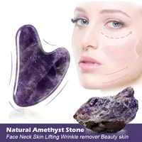 natural amethyst stone guasha massager for face scraper thin face skin lifting slimming guasha plate facial beauty skin care