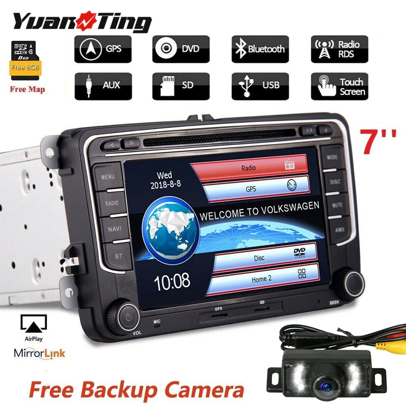Автомобильный мультимедийный плеер YuanTing 7 дюймов радио Bluetooth стерео DVD GPS BT 2DIN