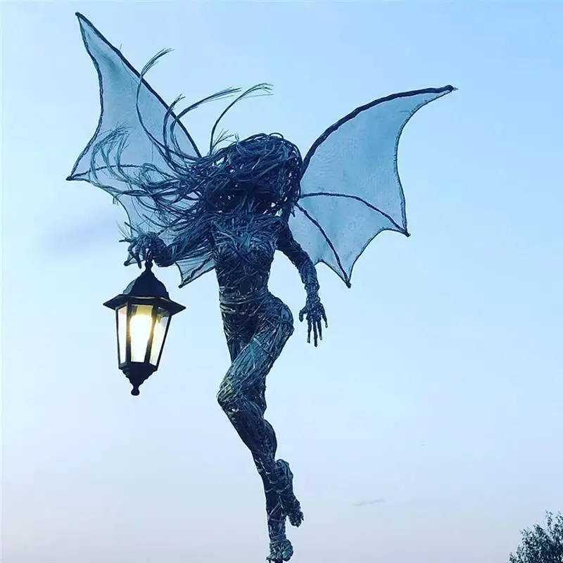 

Angel Elves Garden Decoration Figures Resin Decoration Garden Lights Angel Resin Garden Statues for Patio Path Yard Lawn