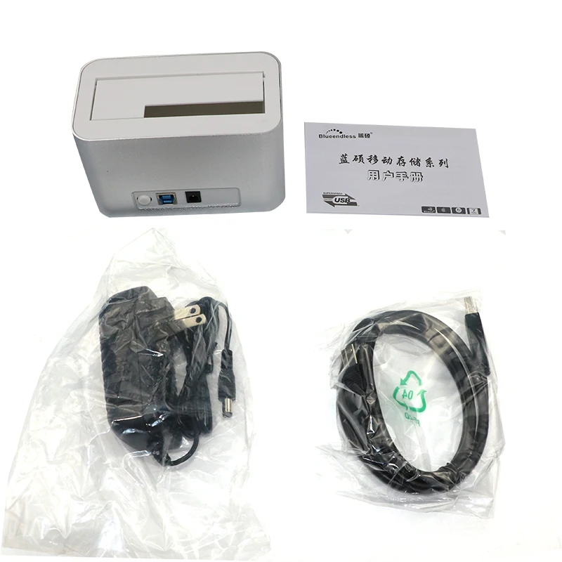 USB3.1 Type C HDD Docking Station Alluminum Body External Type C Port Max 10Gbps Fit 2.5'' 3.5'' SATA Hard Disk Type C Speed