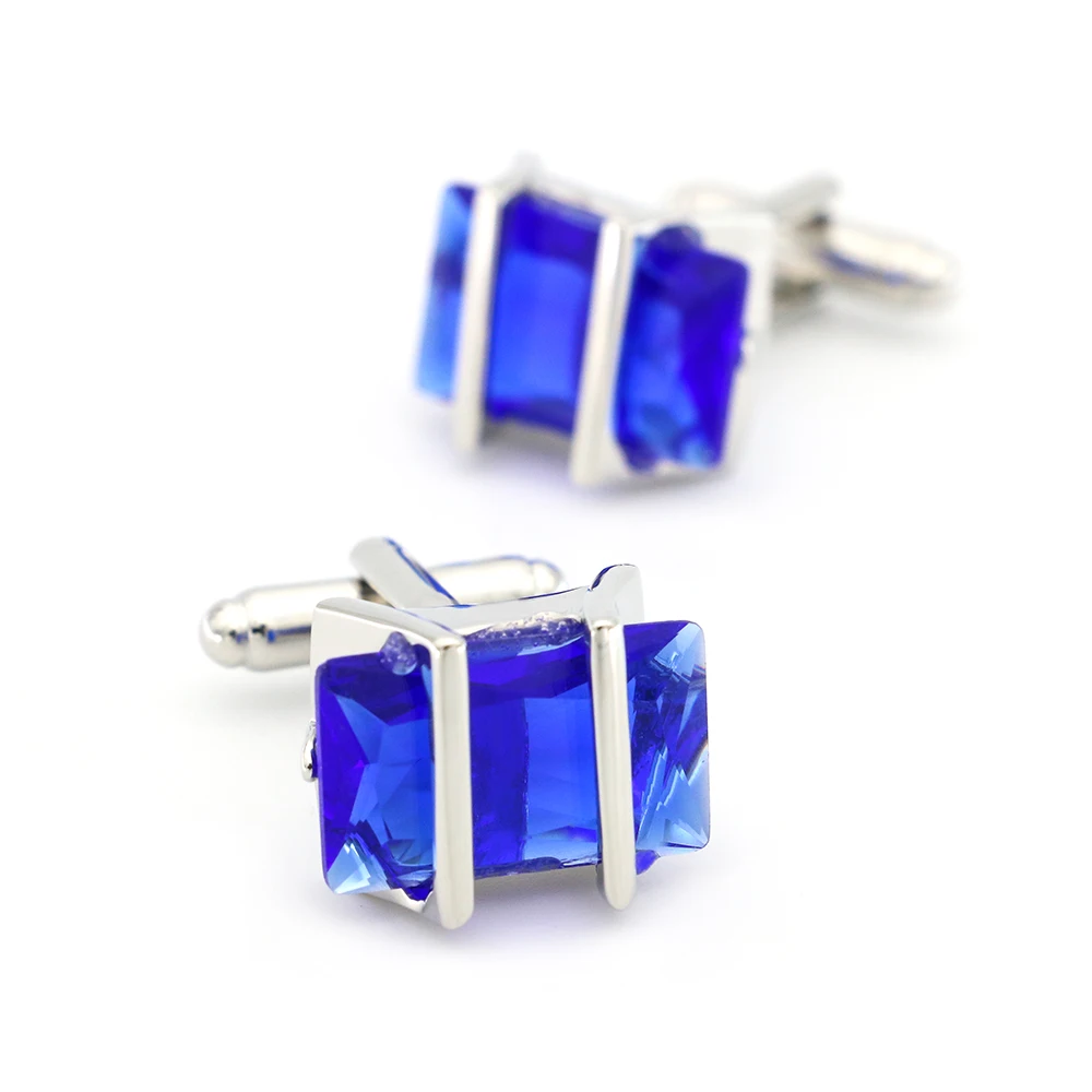 

Luxurious Design Stone Cufflinks Quality Brass Material Blue Color Cuff Links Wholesale & Retail