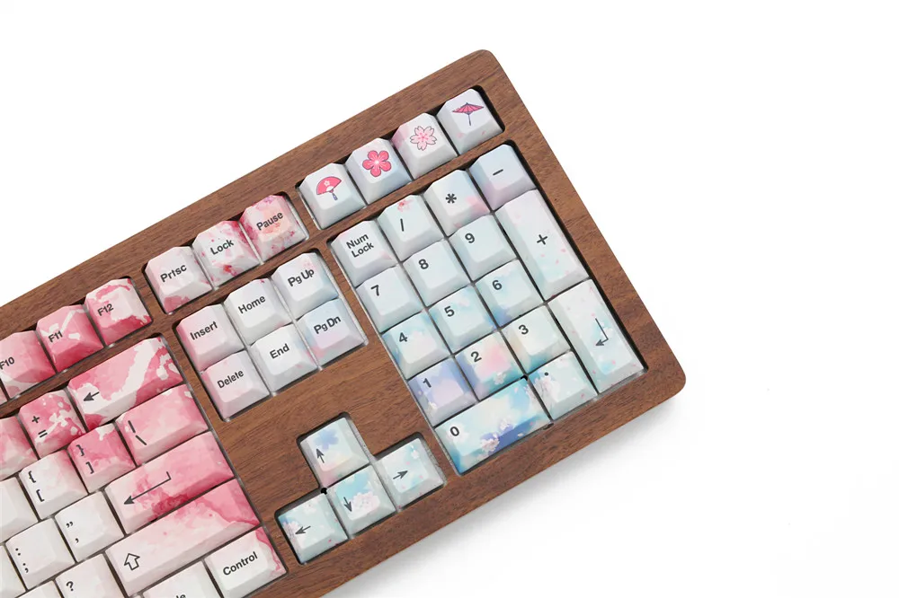 Cherry Blossom Keycaps полный комплект механическая клавиатура PBT 5 лицо краситель-сублимация Keycap для всех Sakura набор клавишных колпачков