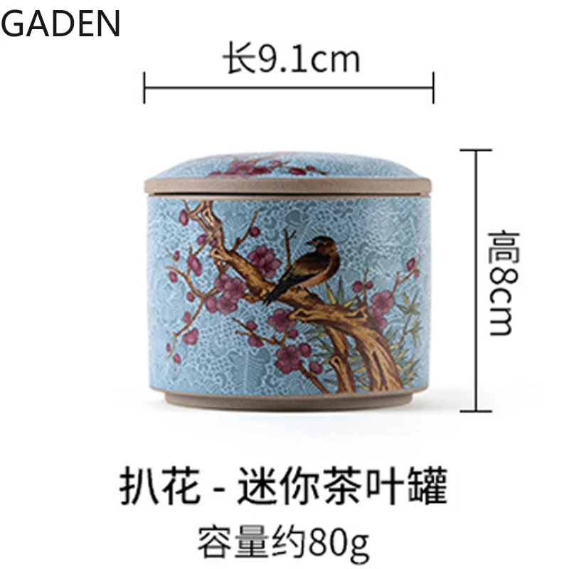 

Ceramic Tea Cans Sealed Cans Portable Mini Tea Cans Capacity 80 Grams Living Room Tea Container Tea Bag Storage Box Decoration