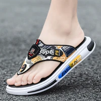 patent men flip flops summer slippers male graffiti color matching home outdoor shoes breathable indoor casual zapatos hombre