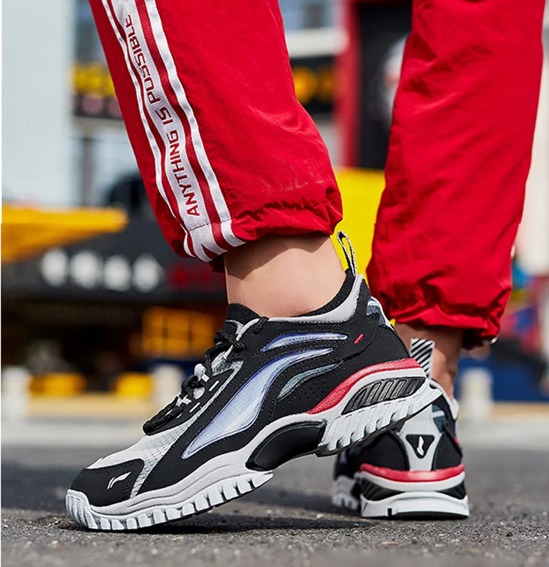 LI-Ning/Мужская обувь AURORA WINDWALKER, стиль жизни, кожа, ноская подкладка, Ретро стиль, спортивная обувь, кроссовки для отдыха, AGLP089 YXB324