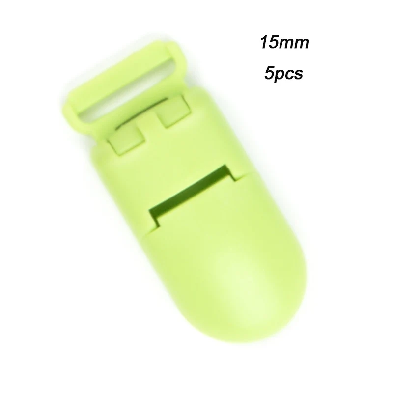 5pcs 15mm chartreuse LOFCA, разноцветный нейлоновый шнур, Прорезыватель для сосок, зажим, аксессуары, сделай сам, для прорезывания зубов, ожерелье, подвеска для изготовления ювелирных изделий - Цвет: 5pcs 15mm chartreuse