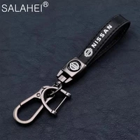 1pc metal leather car logo keychain keyring for gift free screwdriver for nissan nismo tiida teana juke x trail almera qashqai