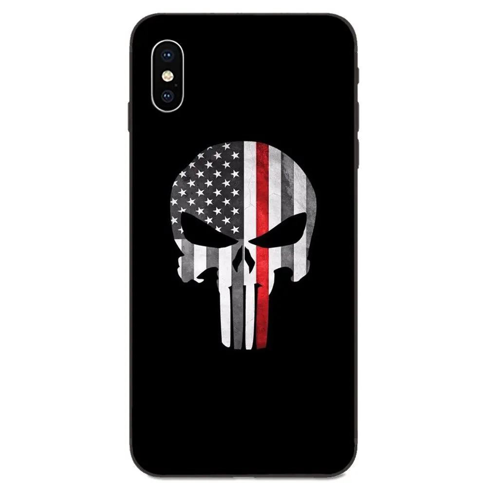 TPU Design Thin Blue Line American Us Flag For Galaxy A8 A9 Star Note 4 8 9 10 S3 S4 S5 S6 S7 S8 S9 S10 Edge Lite Plus Pro G313 | Мобильные
