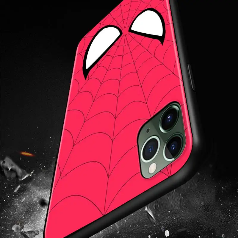Marvel Spiderman logo Phone Case For Apple iPhone 14 13 12 11 SE XS XR X 7 8 mini Plus Pro MAX 2020 Black Soft FUnda