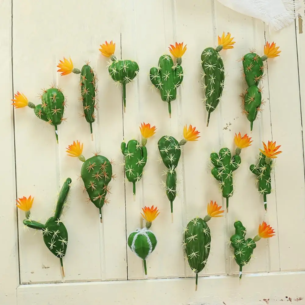 

Cactus Artificial Succulents Fake Plastic Opuntia Faux Green Desert Plants Flower Arrangement Home Garden Decor