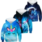 Детский свитшот со звездами, единорогом, для мальчиков и девочек, весенний пуловер с капюшоном, со снеговиком, со звездами, 2020