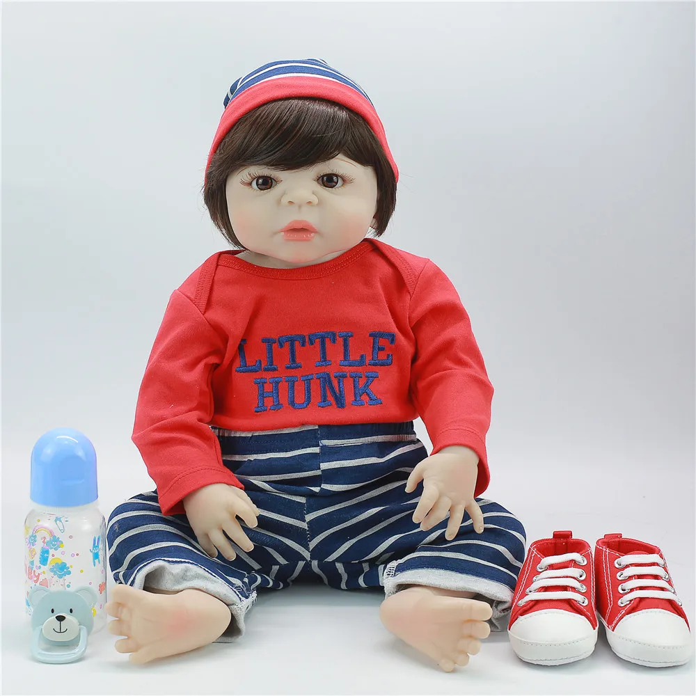 

Original 22''Full body silicone boneca reborn corpo de silicone bebe doll reborn baby dolls soft touh Christmas Gift