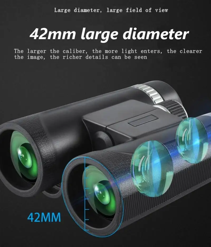 

12X42 HD Powerful Binoculars High Clarity Telescope Long Range Telescope BAK4 FMC Optics For Hunt Sports Outdoor Camping Travel
