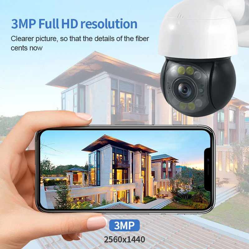 

Wireless Camera, WIFI Camera with Outdoor Waterproof Night Vision Smart Phone Remote Control, for Outdoor Home EU Plug