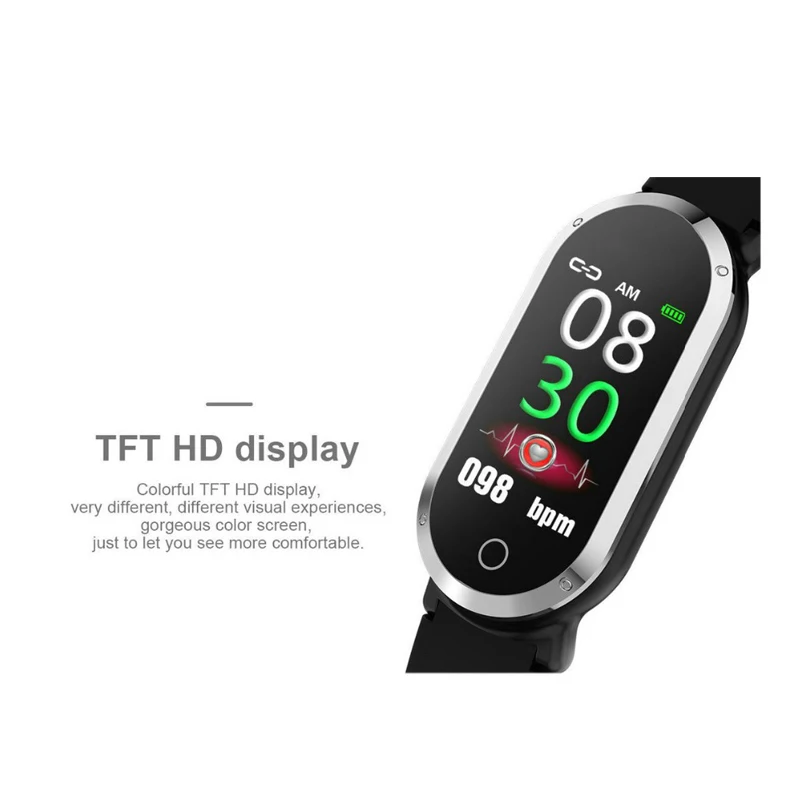 Женский умный браслет с пульсометром и тонометром фитнес-трекер часы шагомером