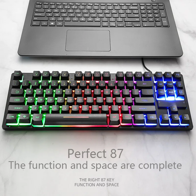 USB Wired Bluetooth Wireless Dual-Mode Mechanical RGB Backlit Gaming Keyboard Gamer 87-Key Portable Mini | Компьютеры и офис