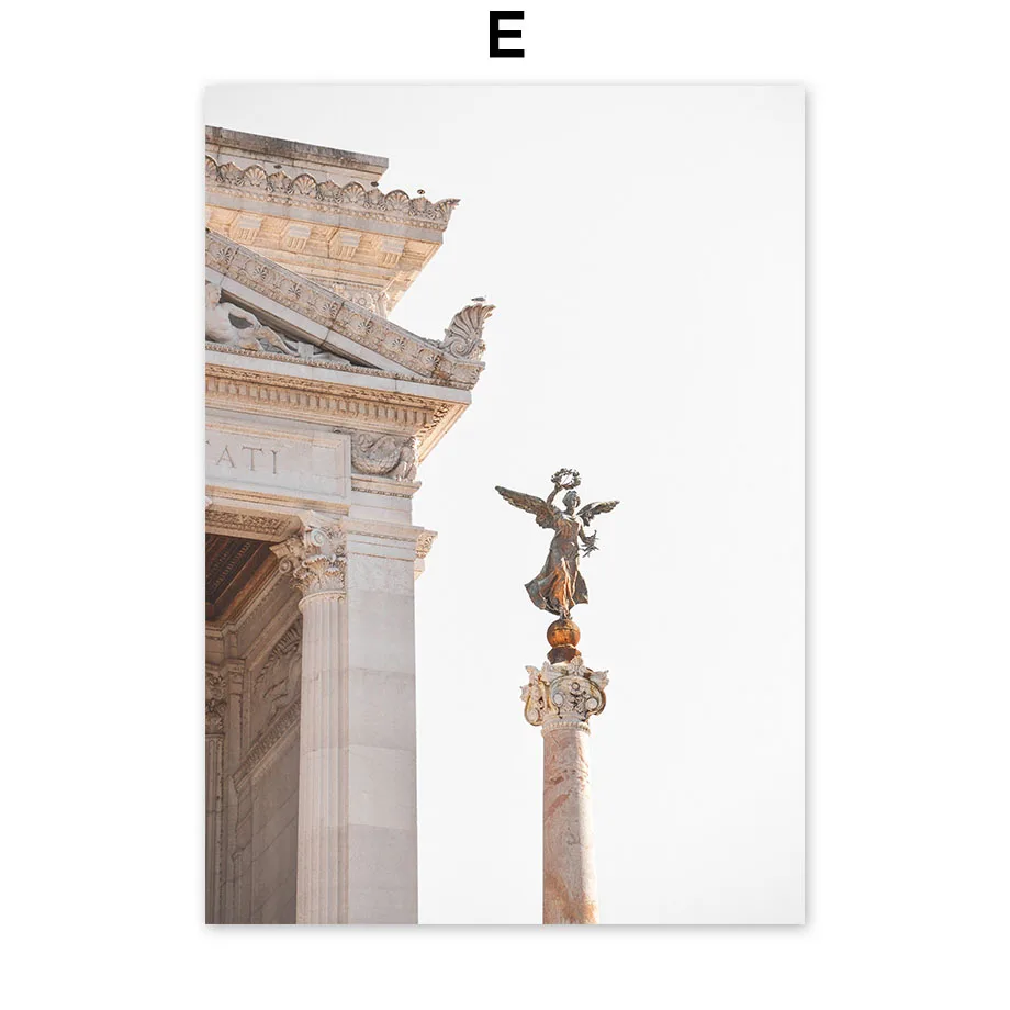 Картина на холсте с изображением римского старого городского автобуса неба