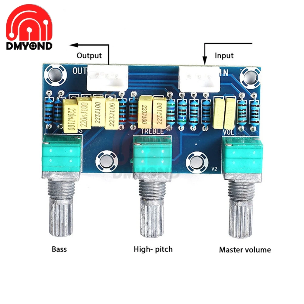 

2-channel XH-M802 Passive Tone Board Amplifier Preamp Power Module Low High Sound Adjustment Electonic Electronic PCB Board
