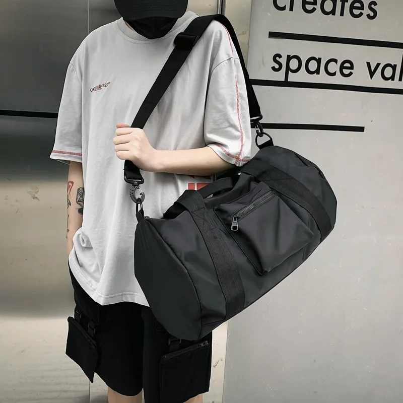 

Gym Bags Men Sports Fitness Pack Cylinder One Shoulder Sport Bag Women's Handbags Travel Bags Nylon Waterproof Handbag Package